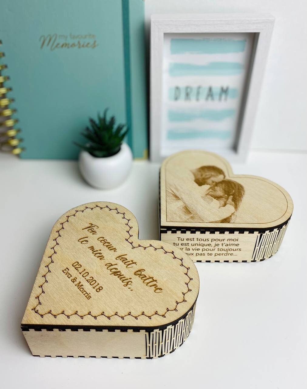 Boîte personnalisée en forme de cœur à bonbons ou bijoux