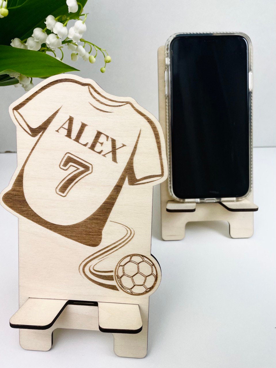 Support de téléphone personnalisé « Little footballer"