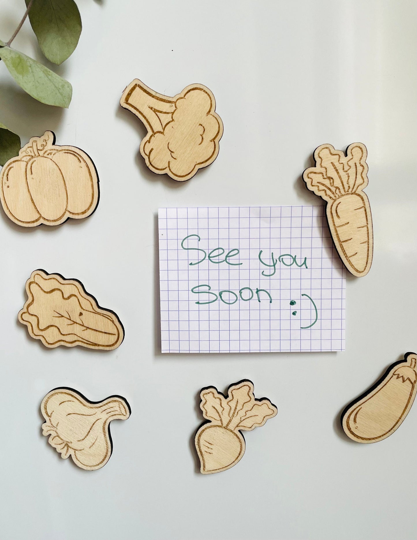 Wooden Refrigerator Magnets "Vegetables"
