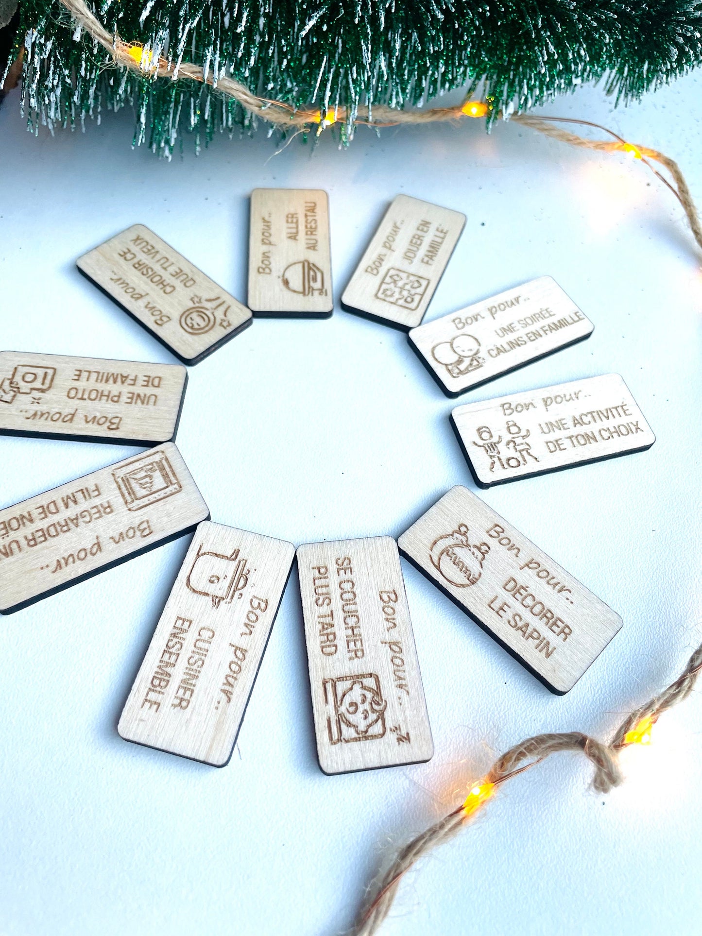 Sapin en bois personnalisé Noël, Décompte jours Noël, Décoration enfant Noël, Calendrier Noël, Compte à rebours Noël, Compteur de dodos