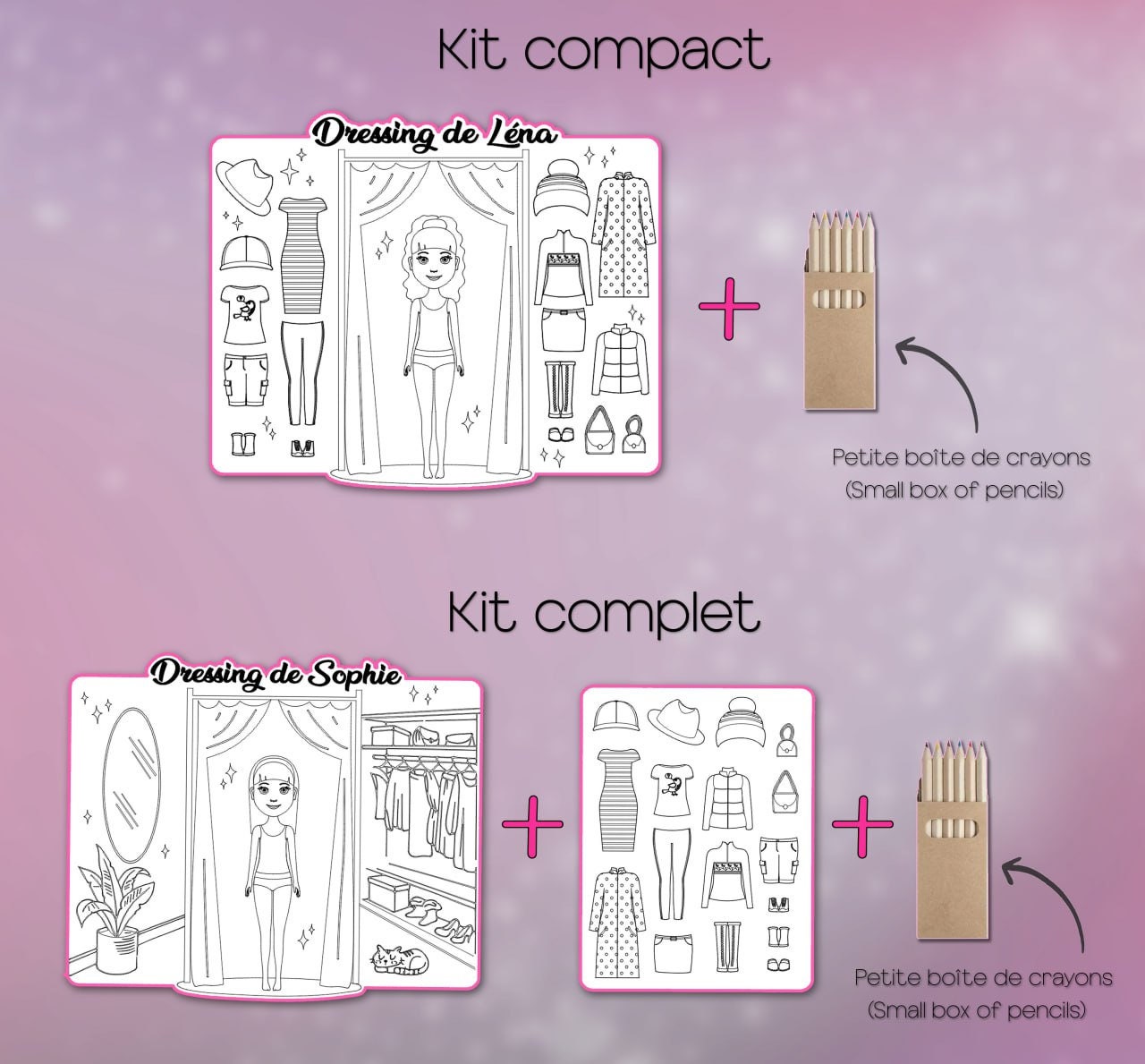 Poupée en bois à colorier | Garde-robe de poupée | Armoire à poupées | Vêtements poupée | Poupée et vêtements à découper | Cadeau Noël fille
