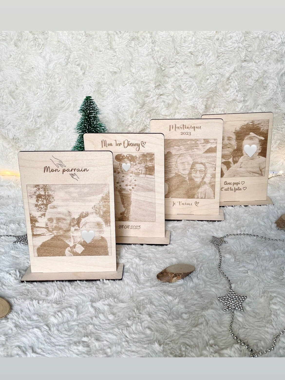 Gravure photo personnalisée sur bois