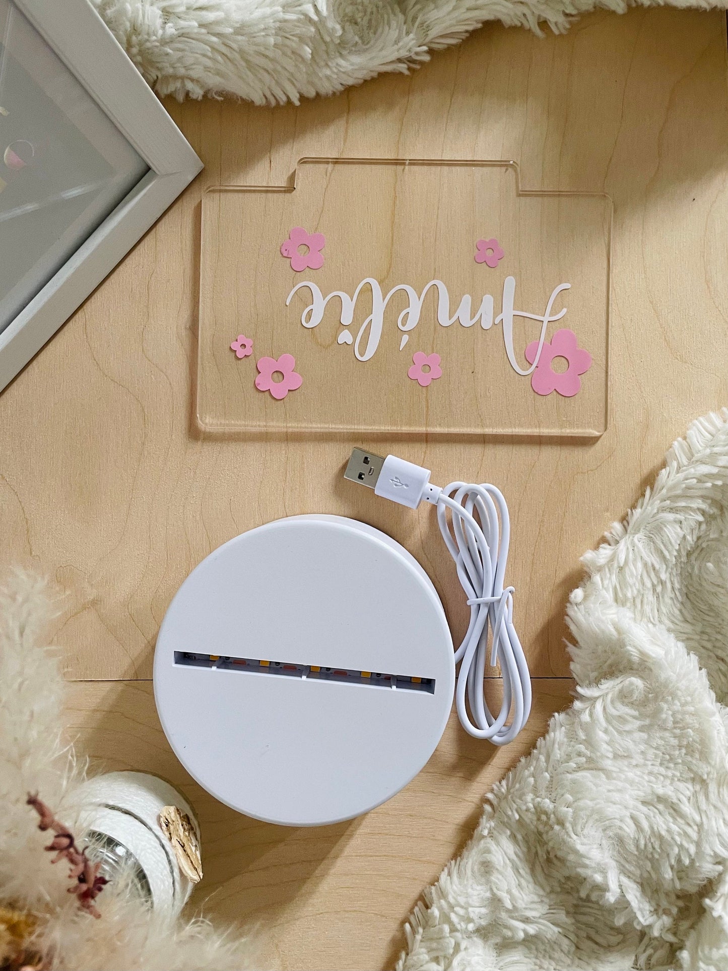 Veilleuse personnalisée pour bébé / Lampe de nuit personnalisée en acrylique