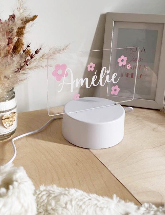 Veilleuse personnalisée pour bébé / Lampe de nuit personnalisée en acrylique