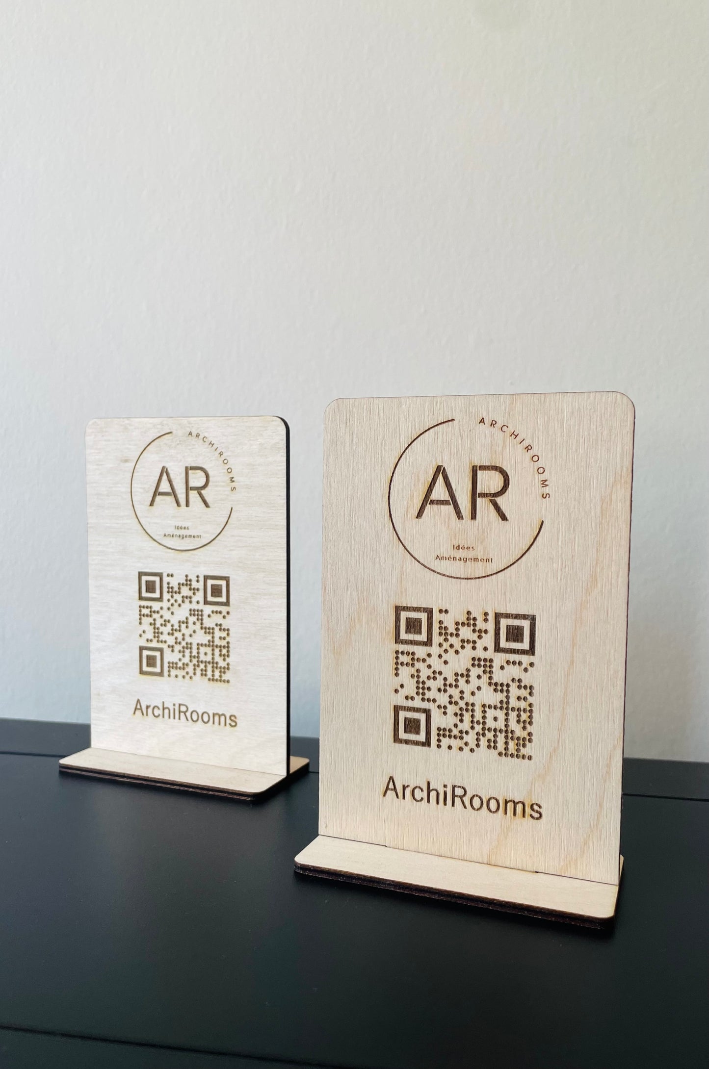 Plaque QR Code en bois personnalisé, Menu QR Code Instagram, Scannez pour afficher le menu, Sans contact restaurant, hôtel, Signe Wifi QR