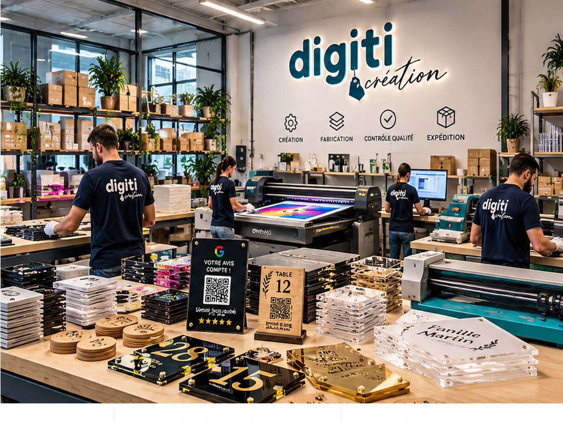 Signalétique premium pour hôtels, restaurants, commerces et maisons — Digiti Création