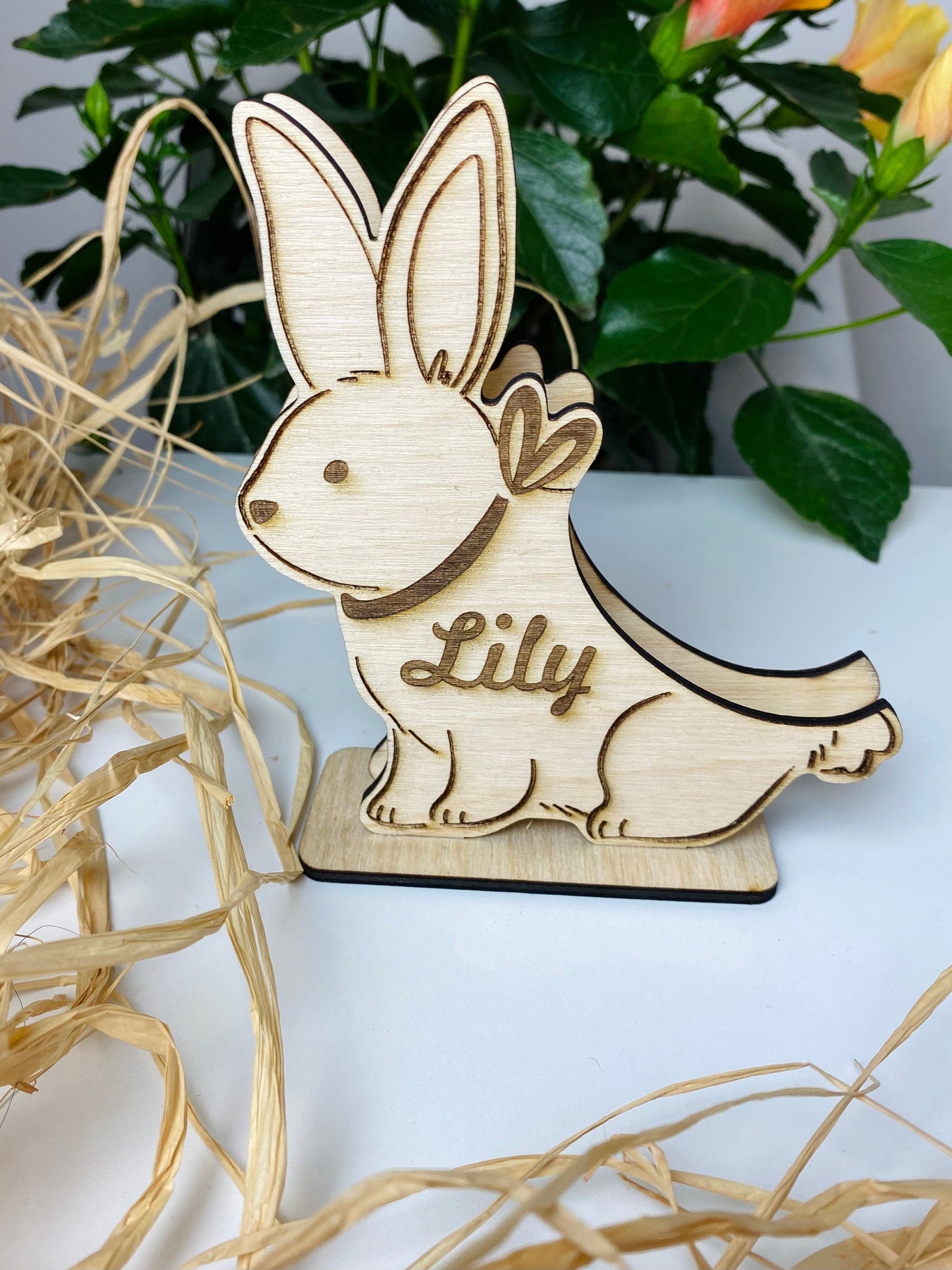 Sopport kinder en bois personnalisé | Lapin porte-kinder à personnaliser