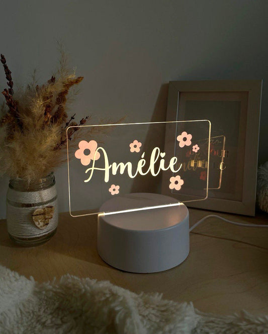 Veilleuse personnalisée pour bébé / Lampe de nuit personnalisée en acrylique