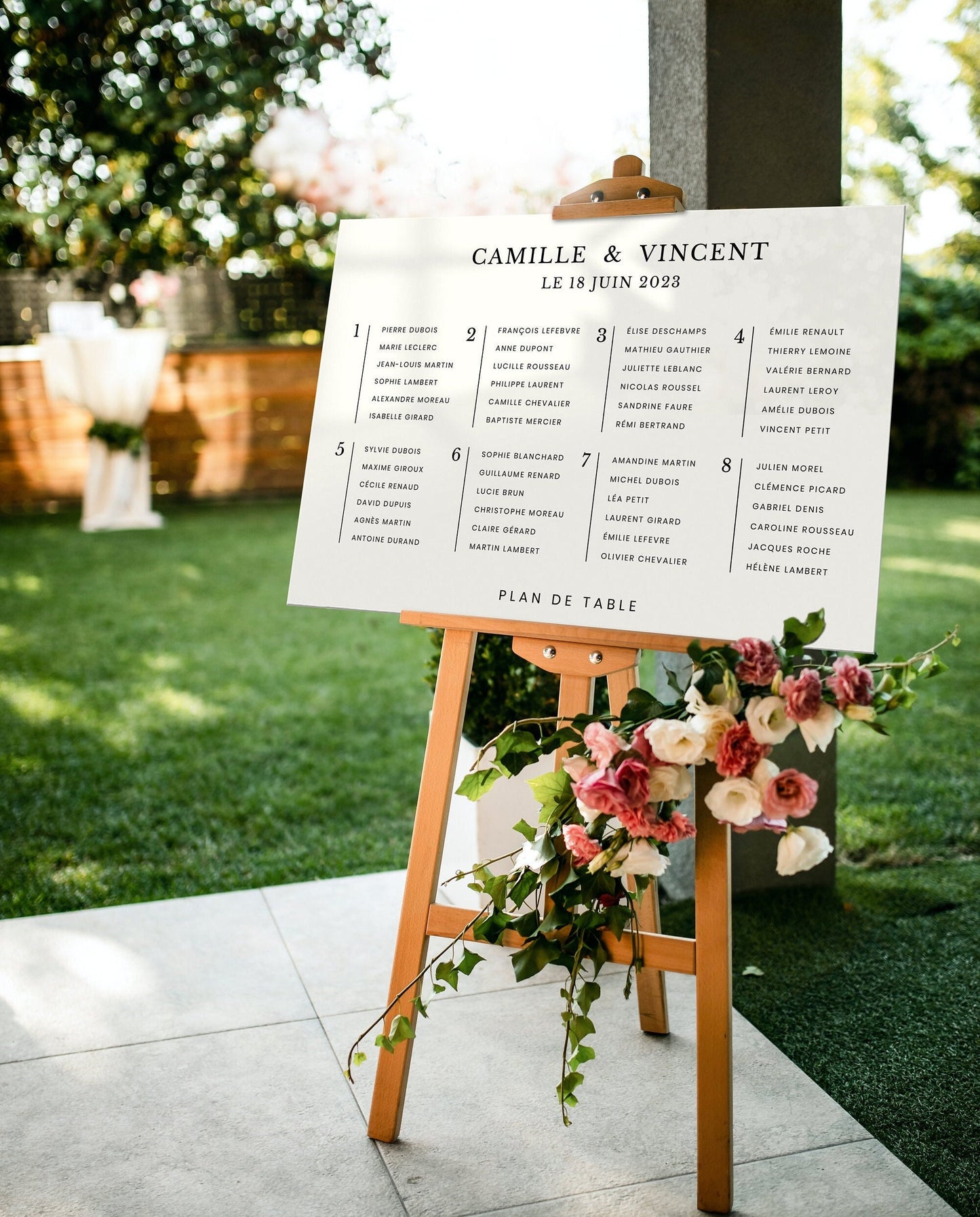 Plan de table pour mariage en acrylique blanc