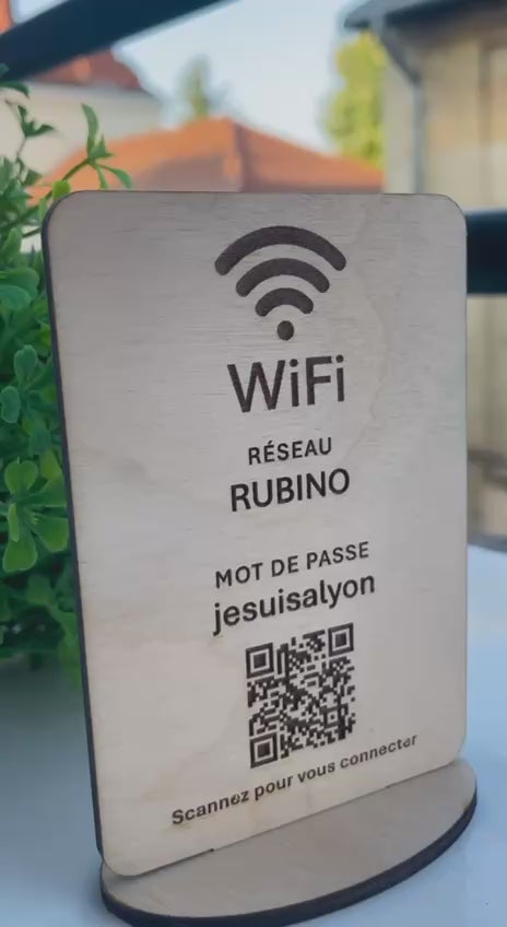 Plaque WiFi personnalisée avec QR code pour connexion rapide au réseau